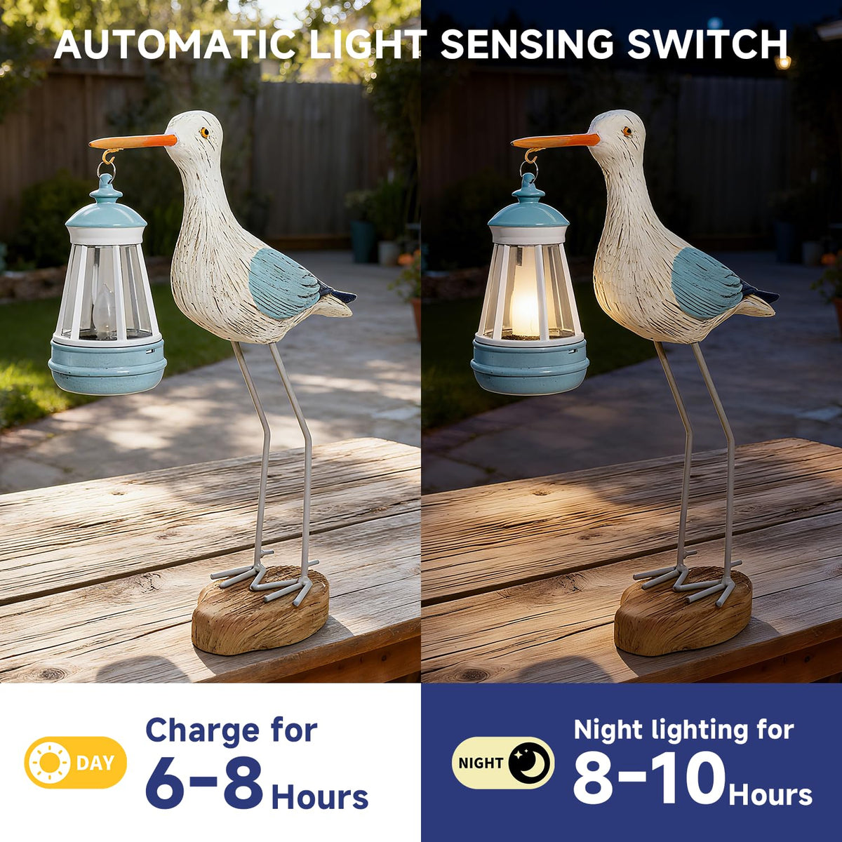 QZJDDZSW solar seagull lantern for night lighting along the patio