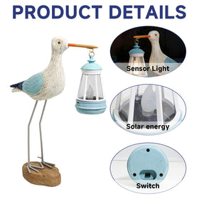 QZJDDZSW solar seagull statue adds charm to porch decor and entryways