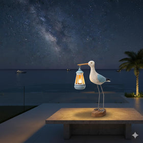 QZJDDZSW solar seagull resin statue with waterproof design for outdoor use