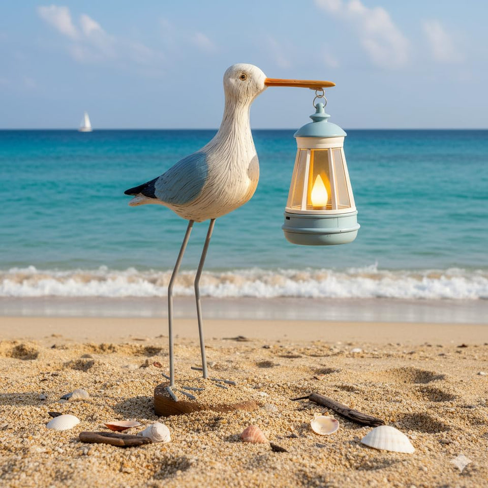 QZJDDZSW solar seagull statue on beach decor provides gentle ambient illumination