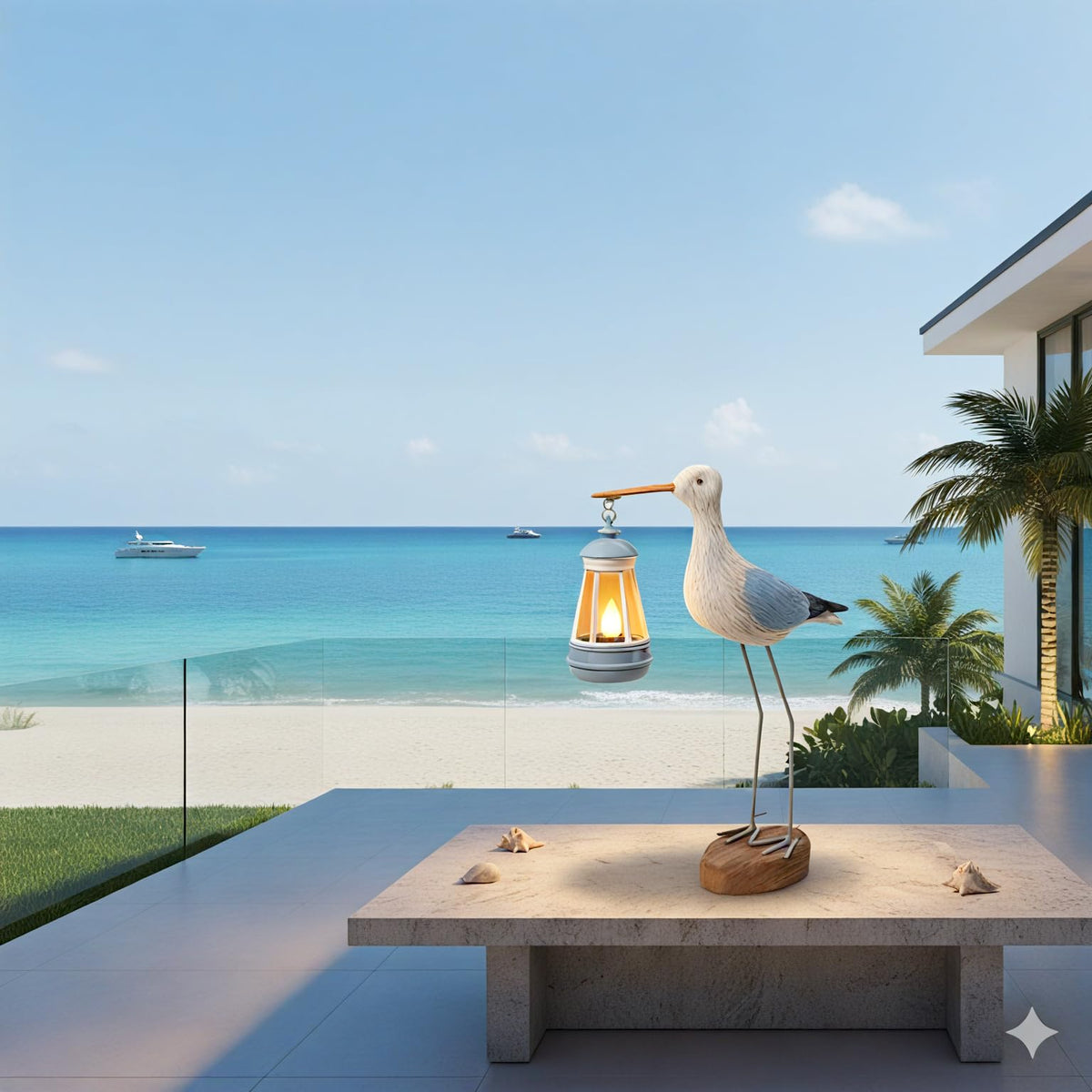 QZJDDZSW solar seagull walkway light guides guests along paths