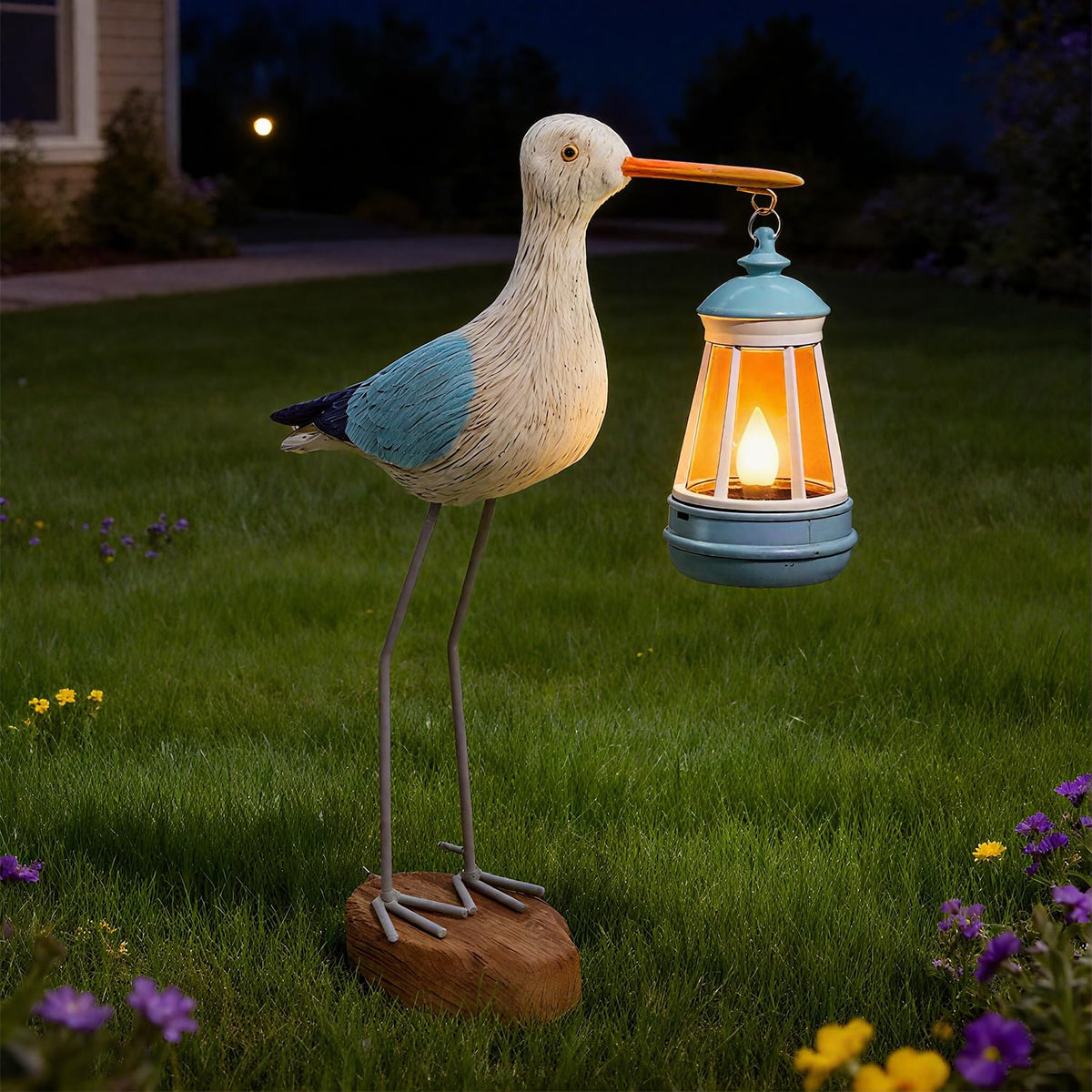 QZJDDZSW solar seagull yard ornament withstands weather while glowing