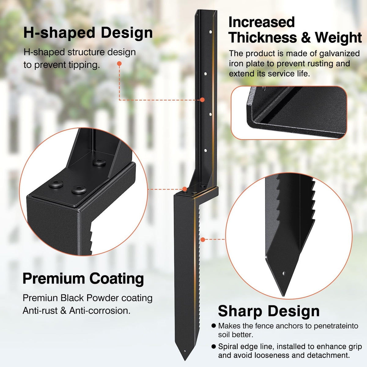 QZXRKEJI heavy-duty steel fence anchor emphasizes rust-proof durability