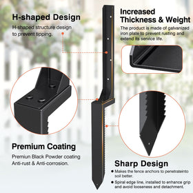 QZXRKEJI heavy-duty steel fence anchor emphasizes rust-proof durability