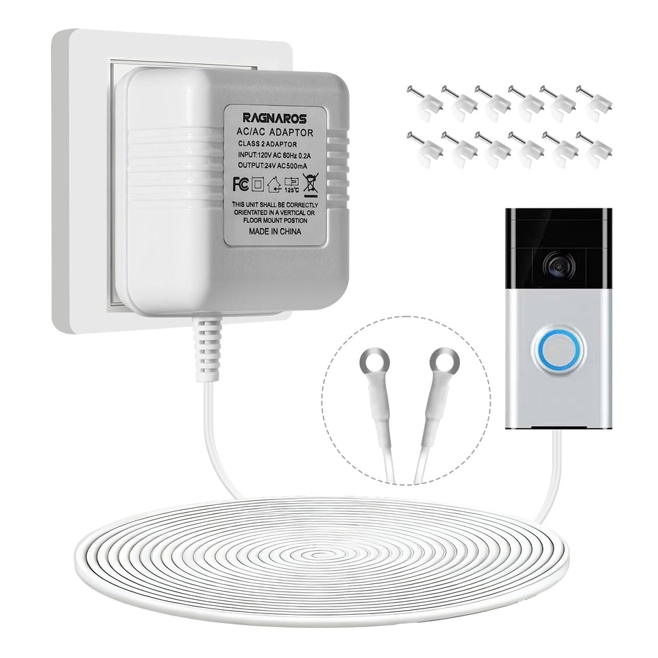 RAGNAROS 24V AC doorbell transformer powering multiple doorbell models for reliable performance.