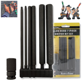 Rack-A-Tiers Allen Head Driver Bit Kit with 6-inch bits offers extended reach for tough fasteners.