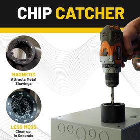 Rack-A-Tiers Chip Catcher collects metal shavings away from components