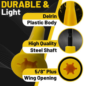 Durable Delryn plastic body with steel shaft of Nut Blaster
