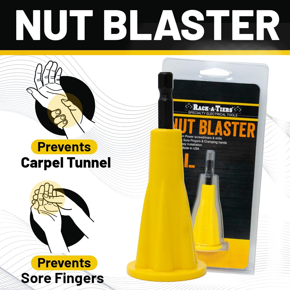Nut Blaster demonstrates universal fit for yellow, tan, and red connectors