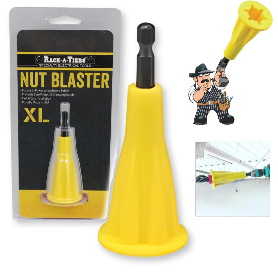 Rack-A-Tiers Nut Blaster showing 5/8-inch opening with wings for faster nut tightening