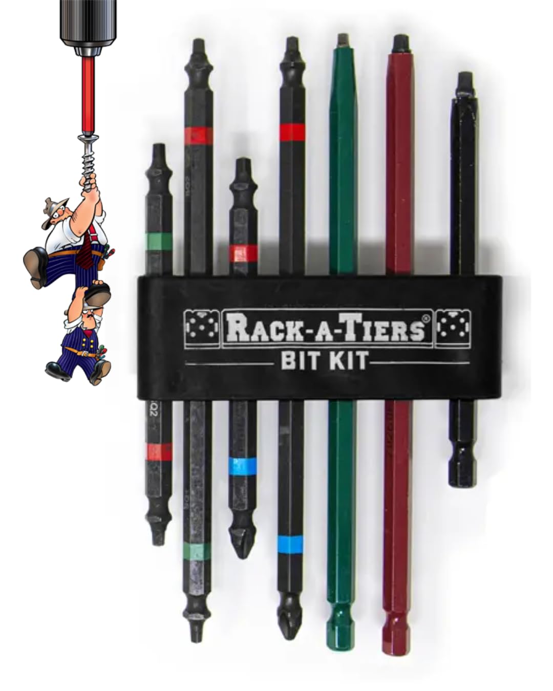 Rack-A-Tiers rough-in bit kit 4-inch double-ended impact for efficient rough-in tasks.