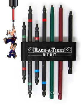 Rack-A-Tiers rough-in bit kit 4-inch double-ended impact for efficient rough-in tasks.