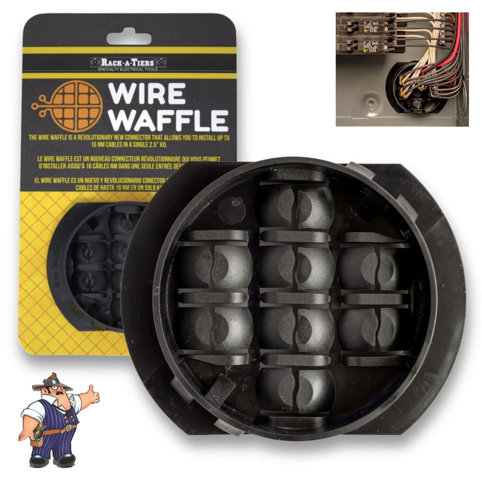Rack-A-Tiers Wire Waffle close-up showing compact multiport efficiency