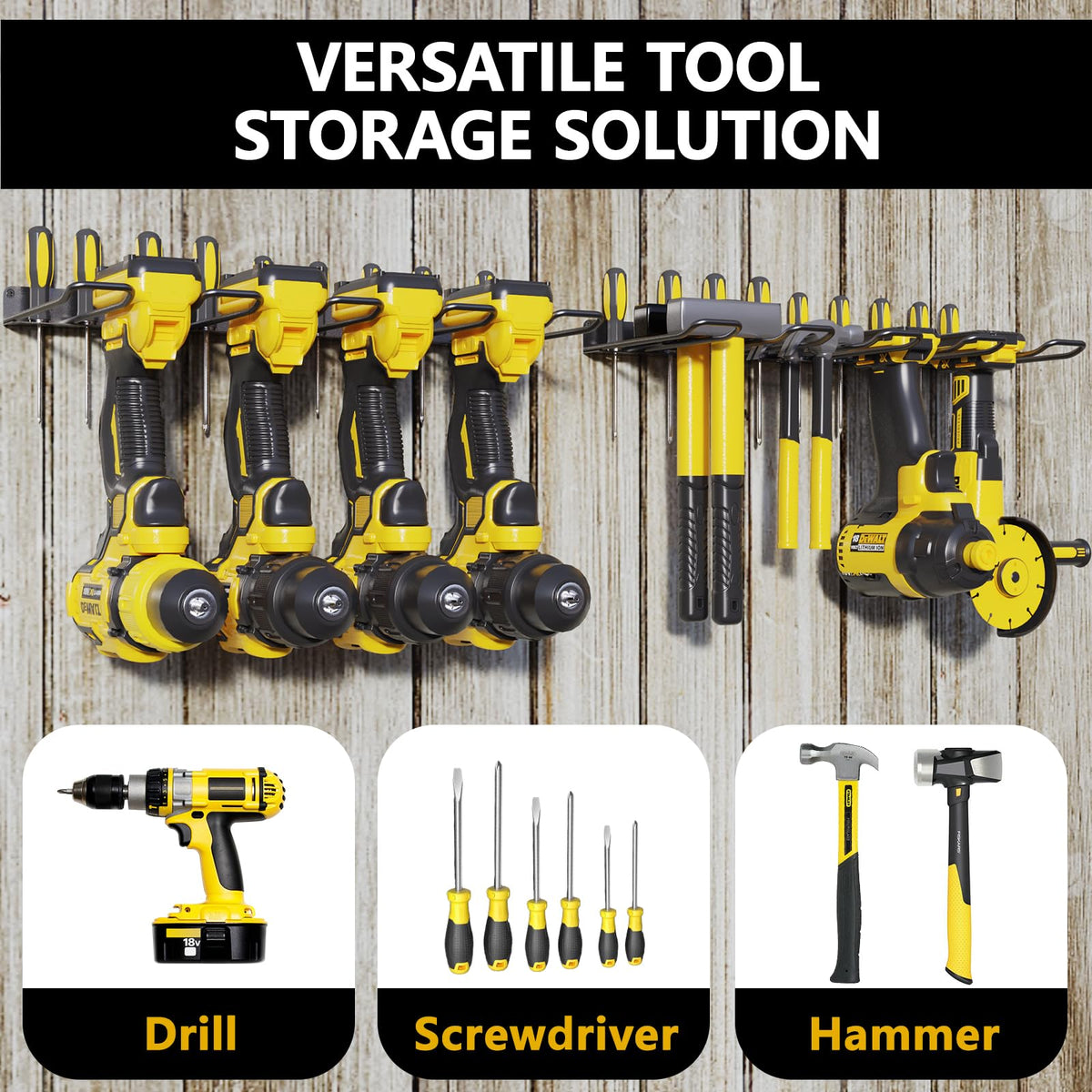 RacKeaLsi power tool organizer secures impact drivers and tools neatly.