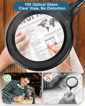 RackydigPro 1500-lumen ring light provides bright, even illumination for close work.