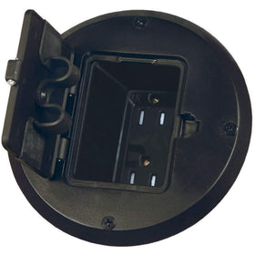 RACO 6239BK adjustable steel box supports flexible floor installation.