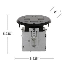 RACO 6239BK black cover and flange deliver a tidy, low-profile look.