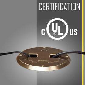 RACO brass floor box includes removable neoprene gaskets for independent side use.