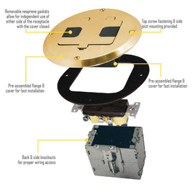 Tamper-resistant RACO receptacle protects plugs while remaining accessible.