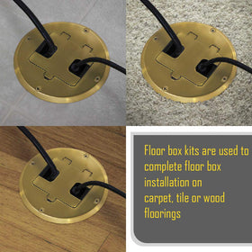 RACO floor kit demonstrates versatile installation across surfaces.