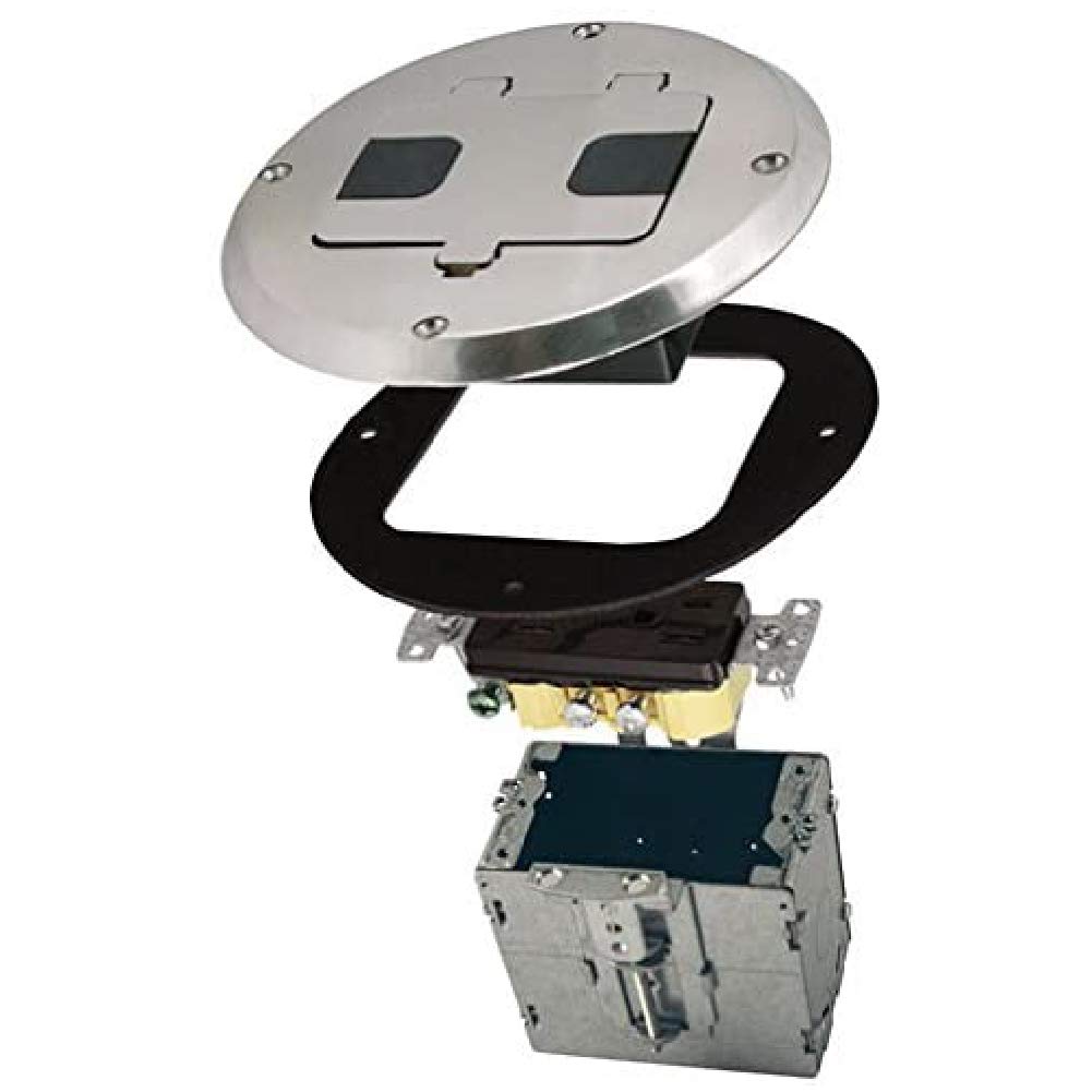 RACO 6239NI floor box with recessed duplex for safe in-floor power