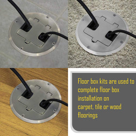 RACO 6239NI installs on granite, wood, concrete, or countertops