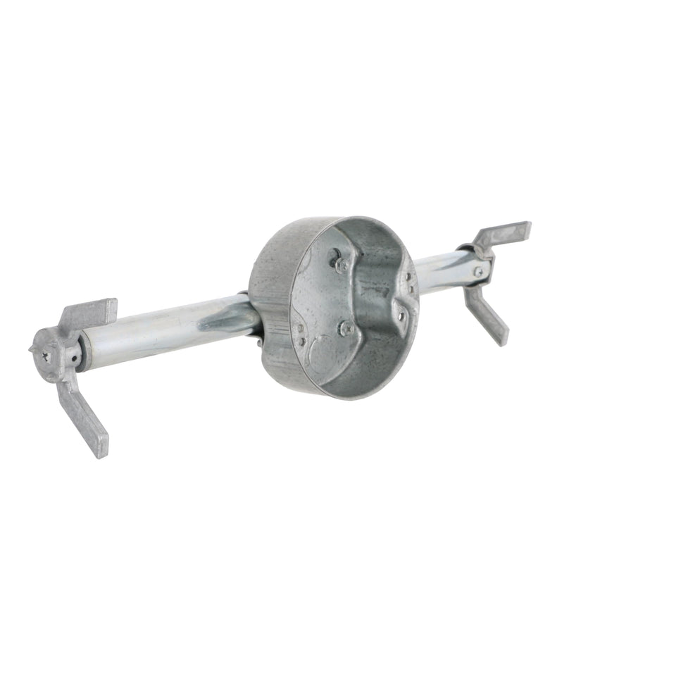 RACO Retro-Brace 936 deep box front view supports fixtures up to 110 lbs.