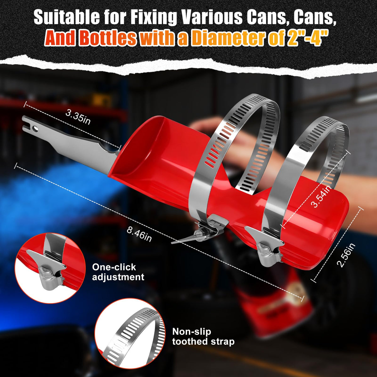 RACOC fits 2–3 inch cans for versatile compatibility in workshops.