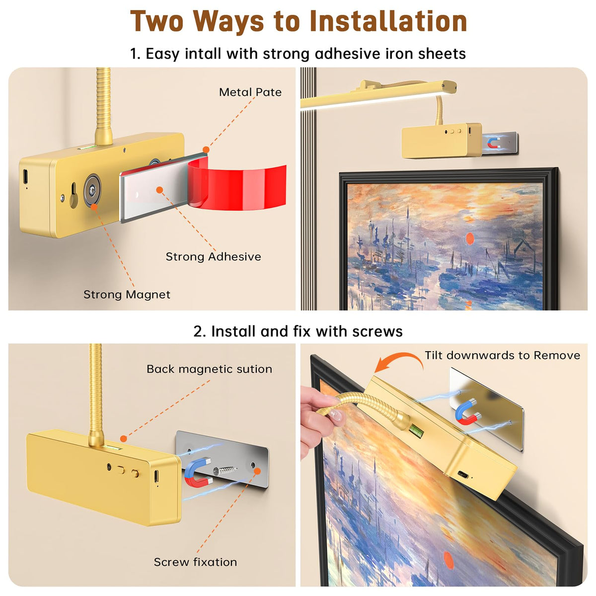 Racokky picture light offering 3000K, 4500K, 6500K color temperatures