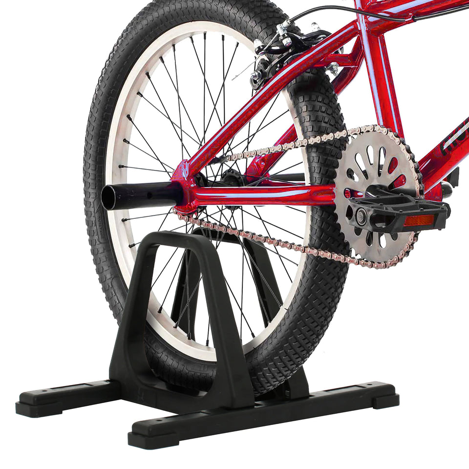 RAD Cycle Products portable bike stand securing a BMX bike for easy transport