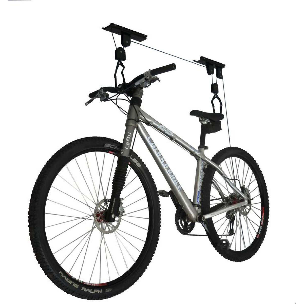 Rad Cycle Products ladder storage hoist used to lift ladders overhead
