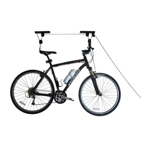 Rad Cycle Products garage space saver hoist keeps items suspended overhead
