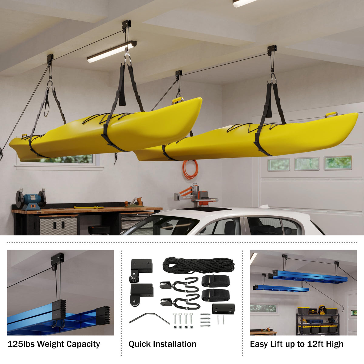 RAD Sportz 12-foot ceiling compatibility allows versatile installation options.