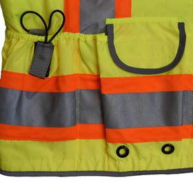 Radians SV55 vest reflective tape detail enhances visibility at night