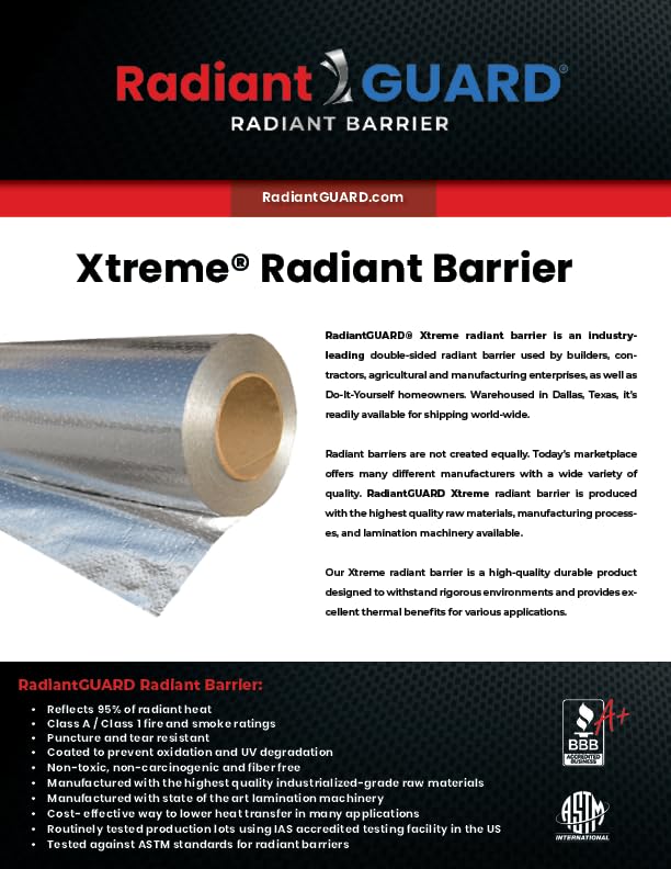RadiantGUARD Xtreme attic wall coverage on gables helps seal gaps and improve insulation.