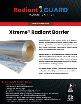 RadiantGUARD Xtreme attic wall coverage on gables helps seal gaps and improve insulation.