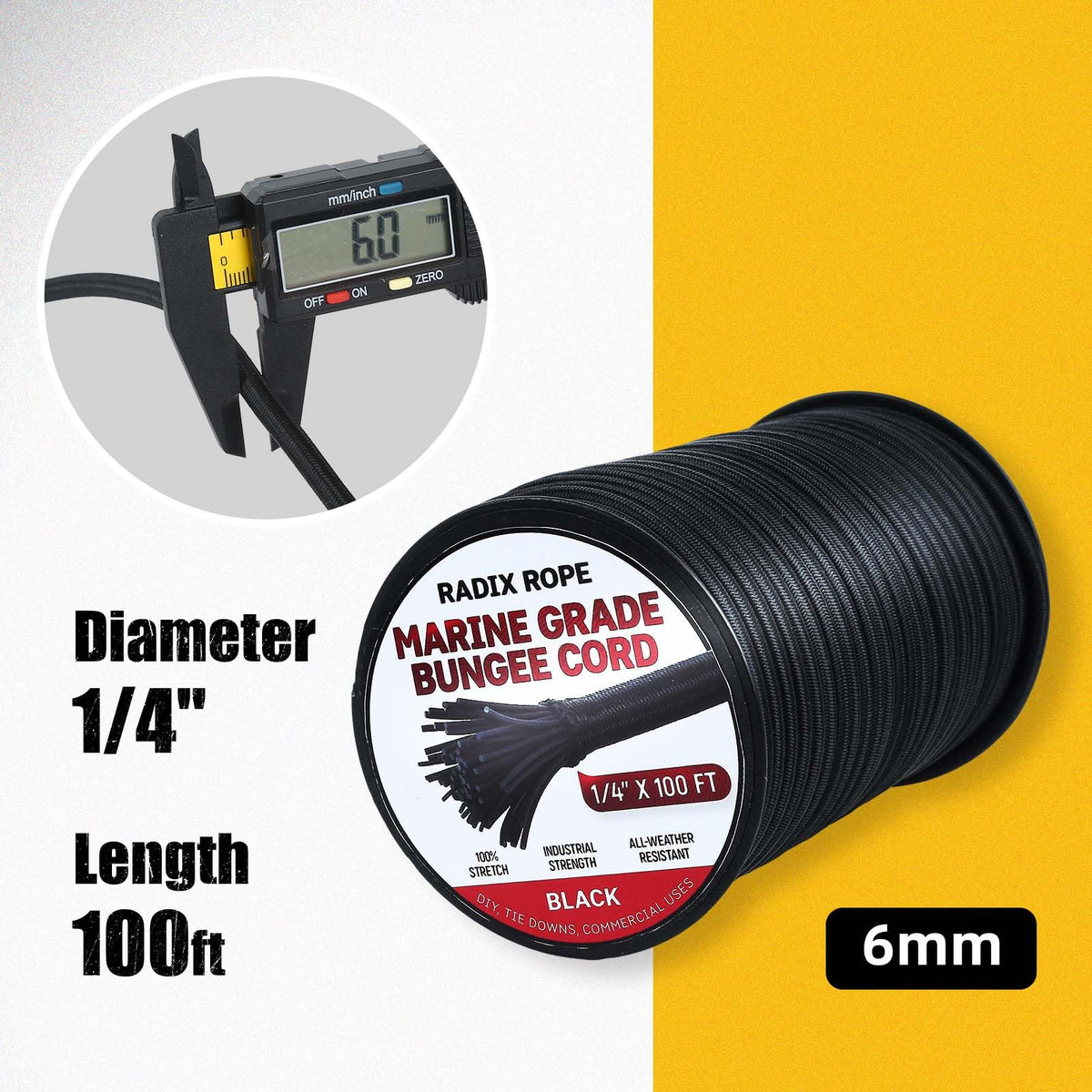 Radix Rope 3/16 inch 100 ft roll for medium duty tasks