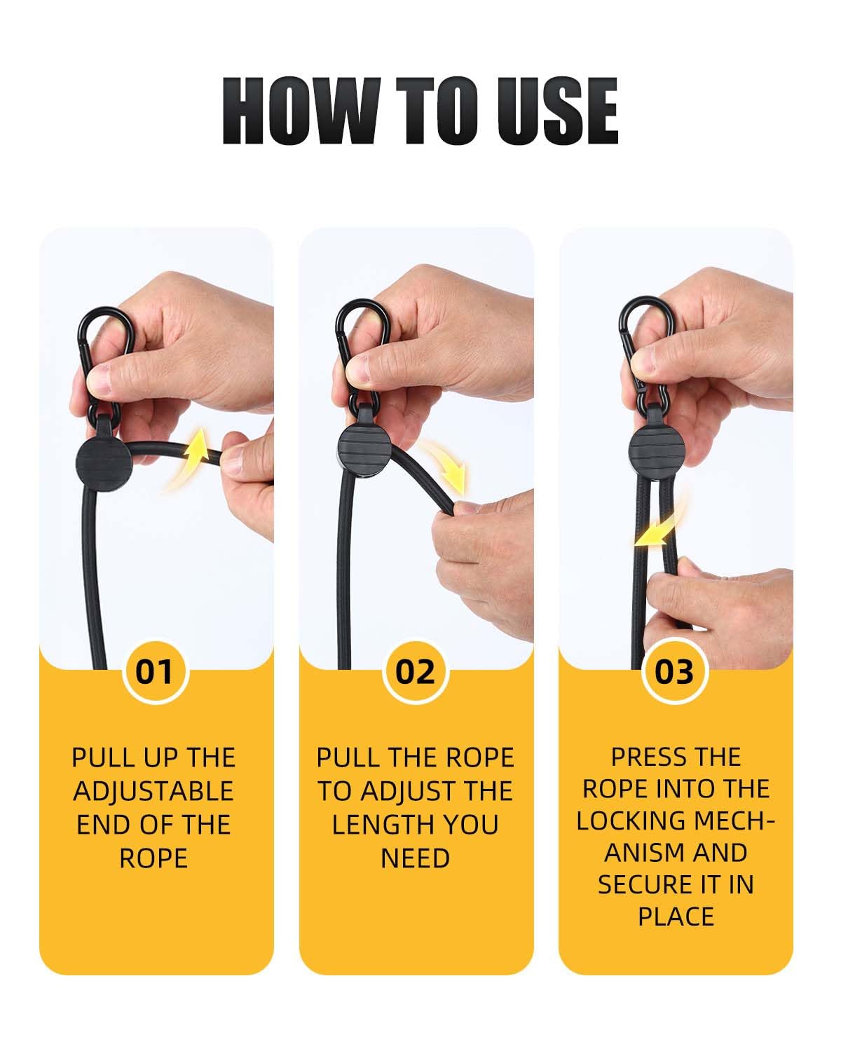 Radix Rope 5/16-inch diameter stretches up to 2x for flexible securing