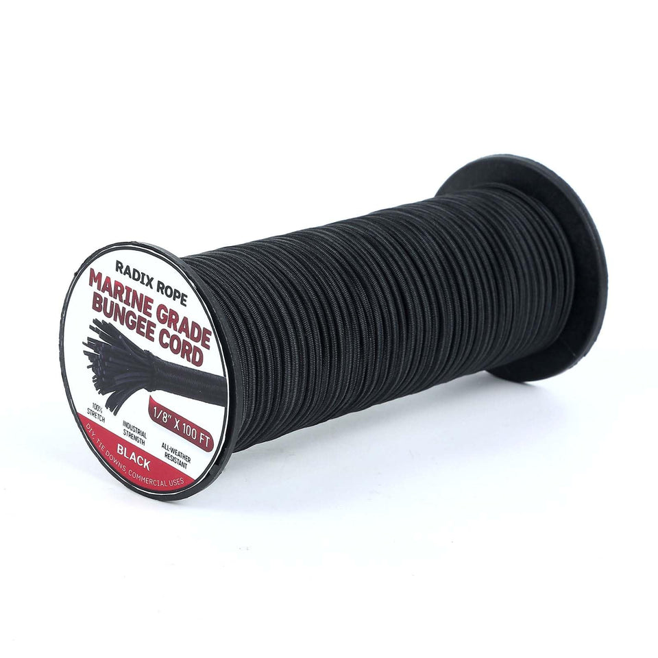 Radix Rope Marine Grade Bungee Cord 1/8 inch 100 ft roll for versatile outdoor use