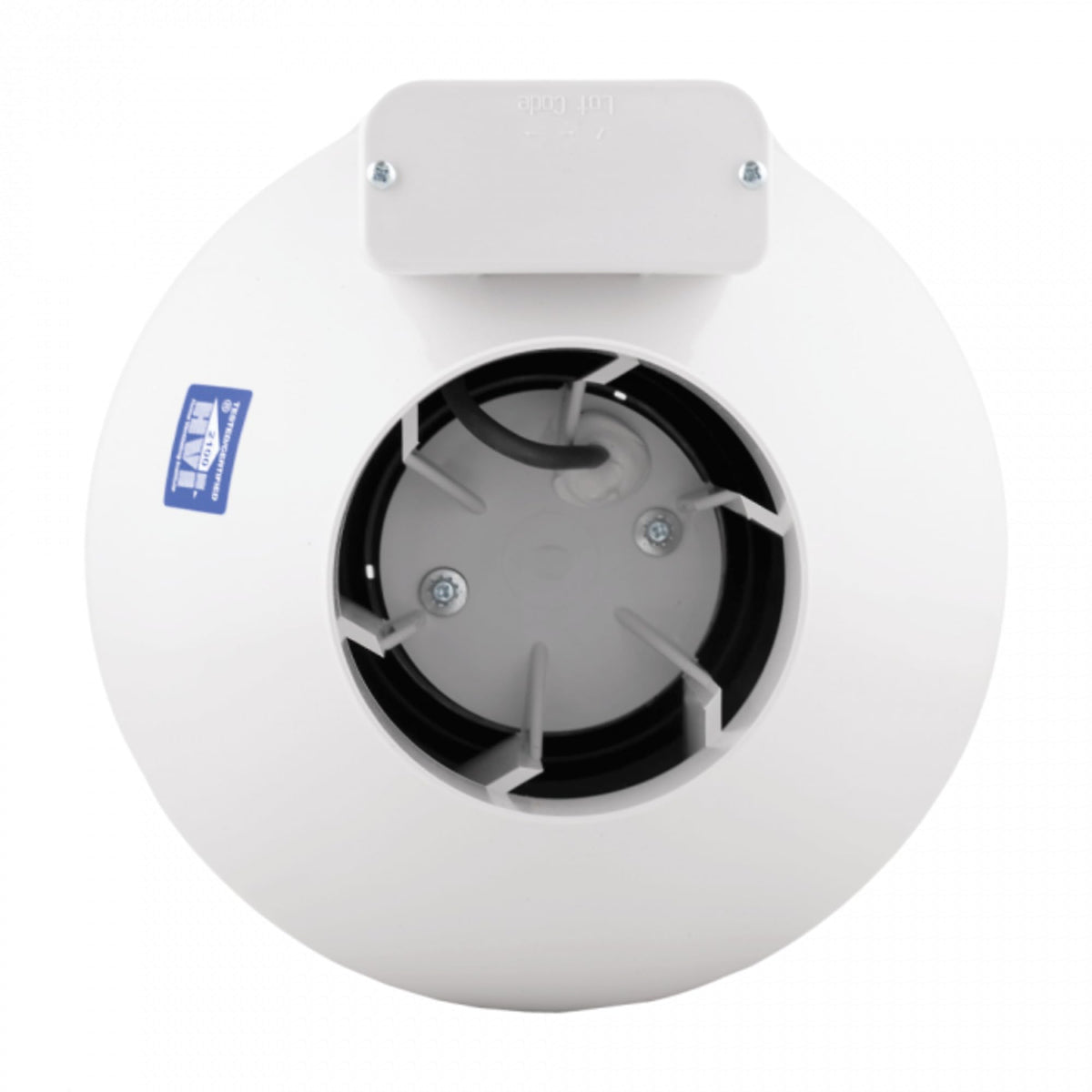 RadonAway RP145C motor and seal areas highlight durable impeller for long-term performance.