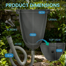 RAEFLOW wall-mount urinal for quick, tool-free installation
