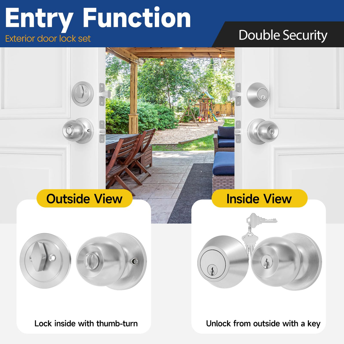 DIY installation with screwdriver for RAFECIEE lock set