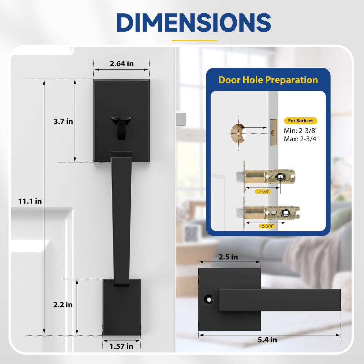 RAFECIEE reversible door handle designed for left or right-handed doors.