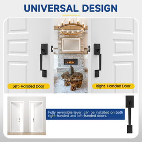 RAFECIEE front door handle set suits traditional latches and smart locks.