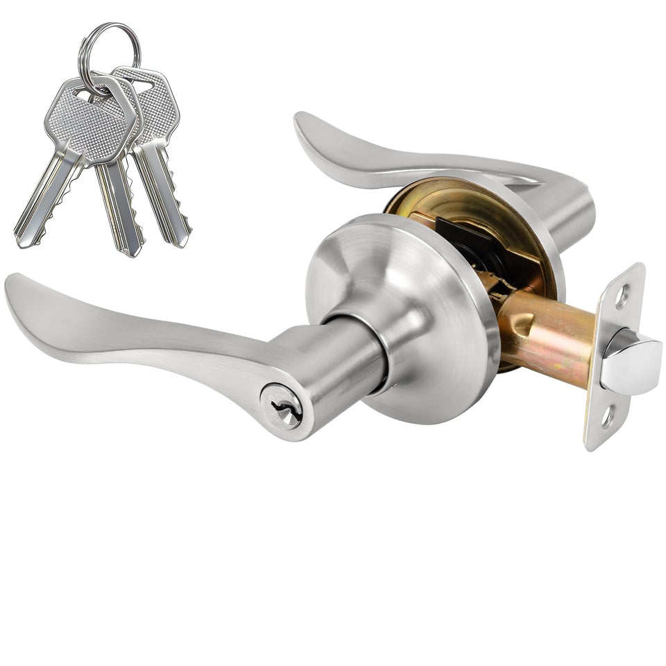 RAFECIEE keyed entry lever with lock for secure access on interior or exterior doors