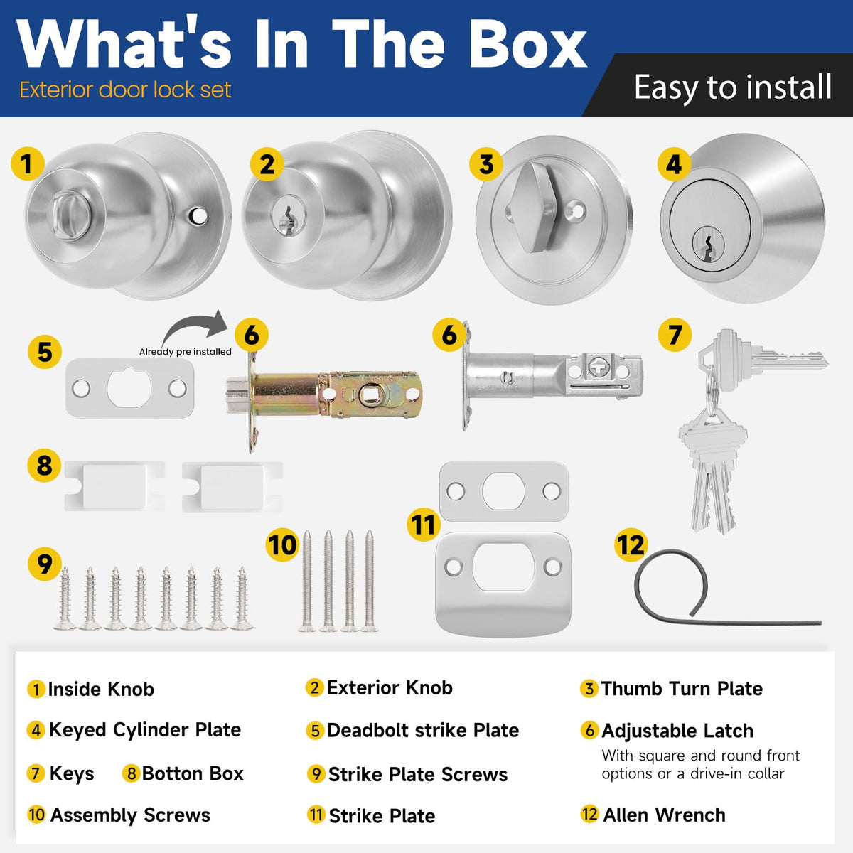 RAFECIEE reversible knob suitable for left or right doors