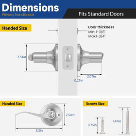 Inside view of RAFECIEE wave-style lever on a bedroom door for private use.