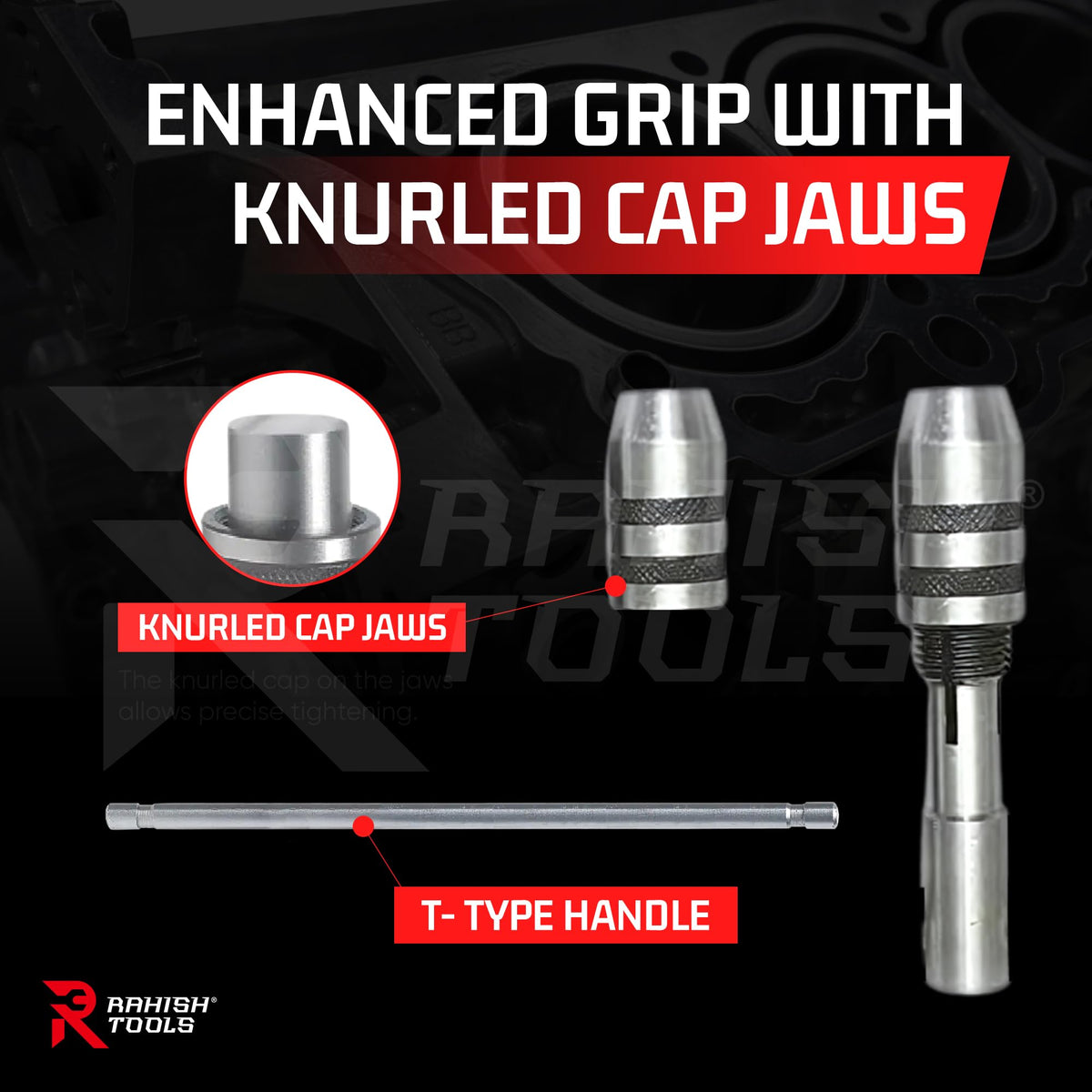 RAHISH TOOLS T-handle tap wrench features durable steel construction for tough workshop use.