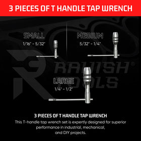RAHISH TOOLS T-handle tap wrench offers precise control for clean threading tasks.