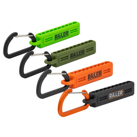 Railer 4-pack bit holder front view securely stores 1/4 in bits